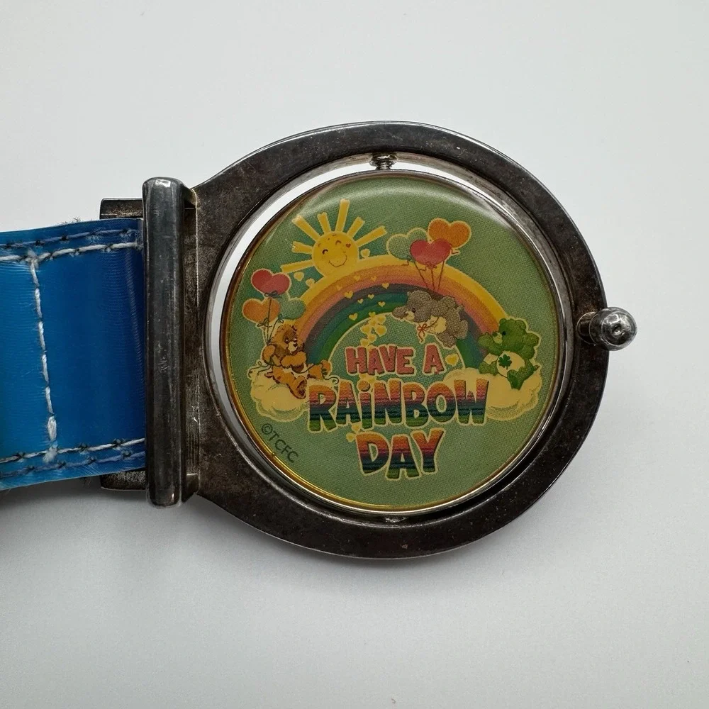 Vintage 2003 Y2K Care Bears Flip Buckle & Belt Rainbow Day Youth Kids Size S/M